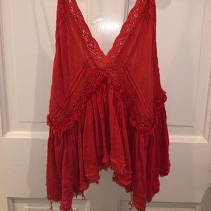 Free People - Red Beach Top